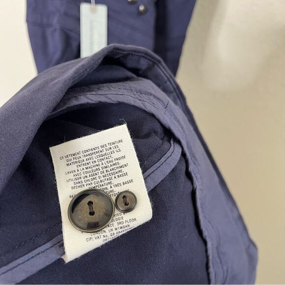 NWT Anthropologie Maeve Navy A-Line Flared Open Back Overall Midi Denim Dress 2P - Picture 10 of 11